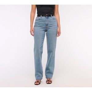 Abercrombie & Fitch 90s Straight Jeans Light Wash Size 29 8 Short‎ Curve Love